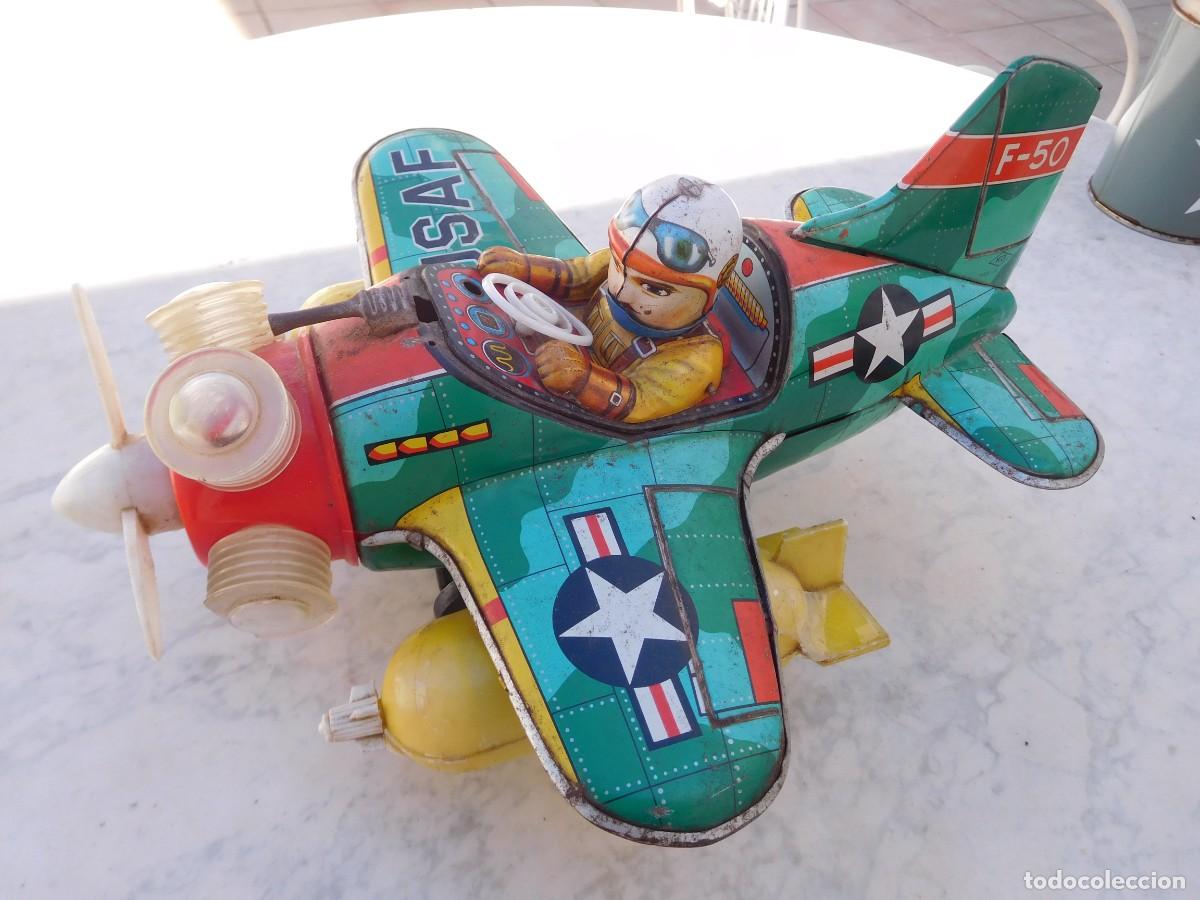 Giocattoli antichi e Giochi di collezione: Juguete de lata japones avi&oacute;n F-50