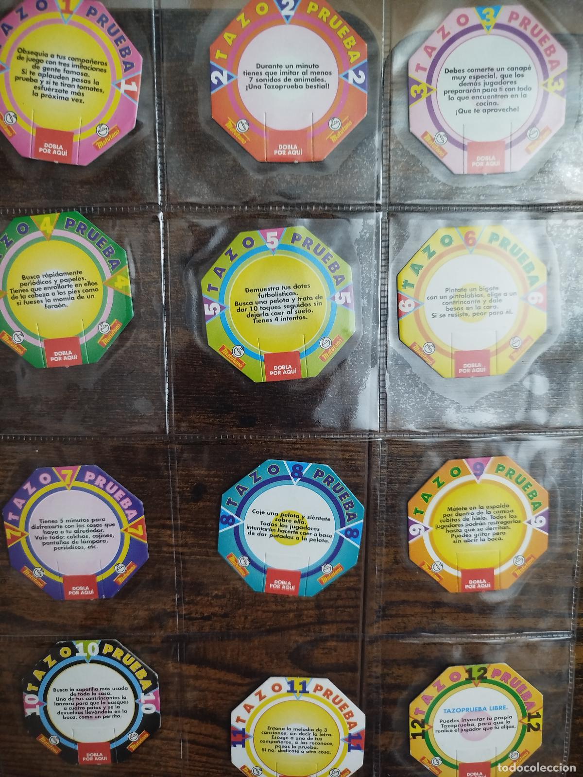 Juguetes antiguos y Juegos de colecci&oacute;n: Tazos PRUEBAS Matutano Colecci&oacute;n Completa 12/12
