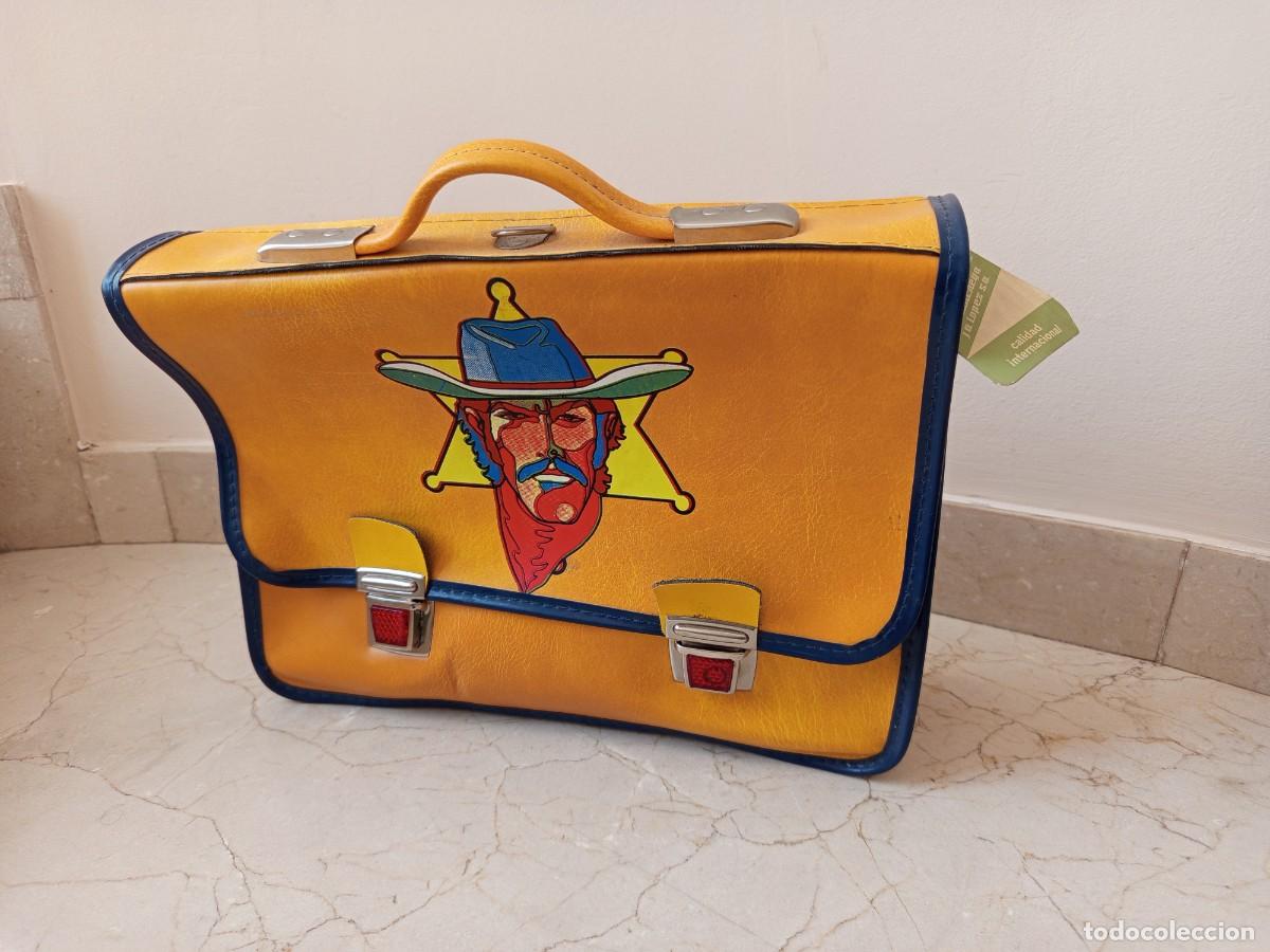 Juguetes antiguos y Juegos de colecci&oacute;n: Antigua cartera colegio La Manchega. J.A.Lopez. Sin usar! A&ntilde;os 70. Conserva etiqueta