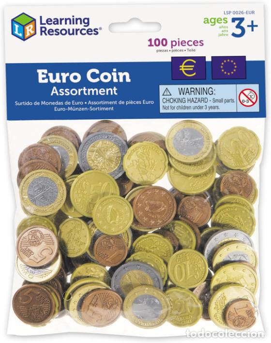 Juguetes antiguos y Juegos de colecci&oacute;n: Learning Resources Set de Monedas Euro de Juguete &ndash; 100 Piezas para Aprendizaje Matem&aacute;tico y Juego