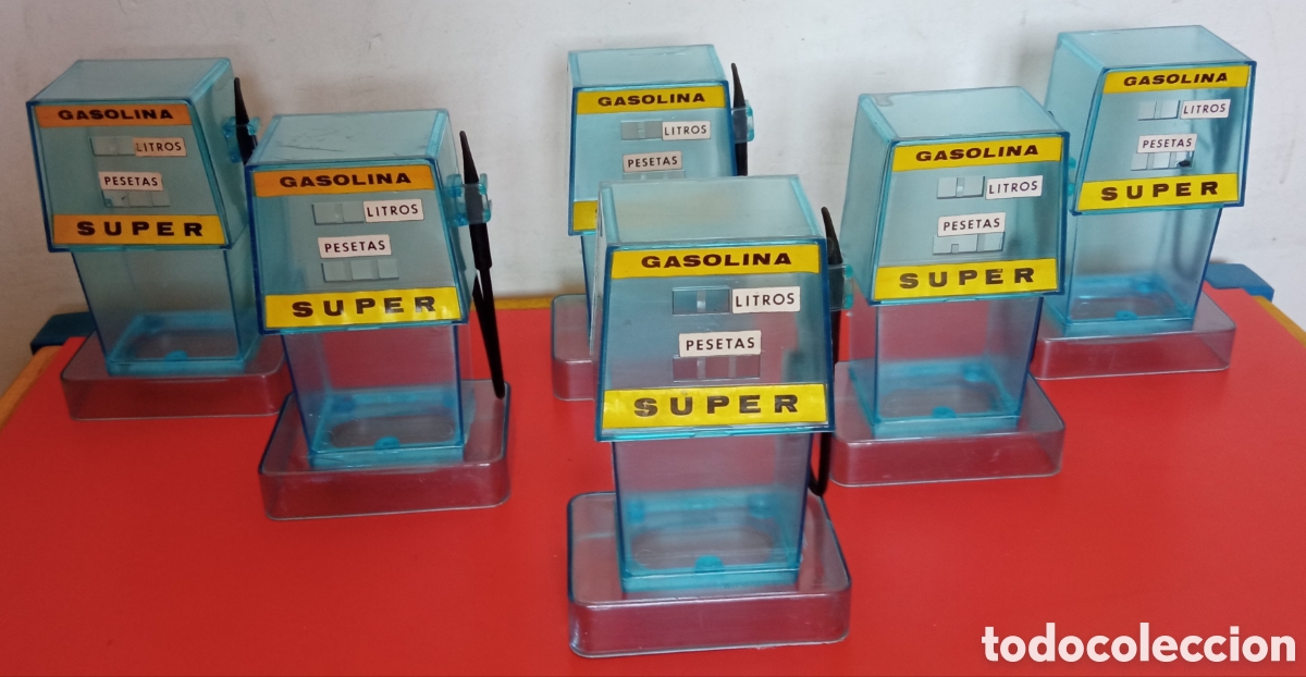 Juguetes antiguos y Juegos de colecci&oacute;n: LOTE DE 6 SURTIDOR DE GASOLINA PARA ANISES/CARAMELOS.MONTEPLAST 70'S.NUEVOS.
