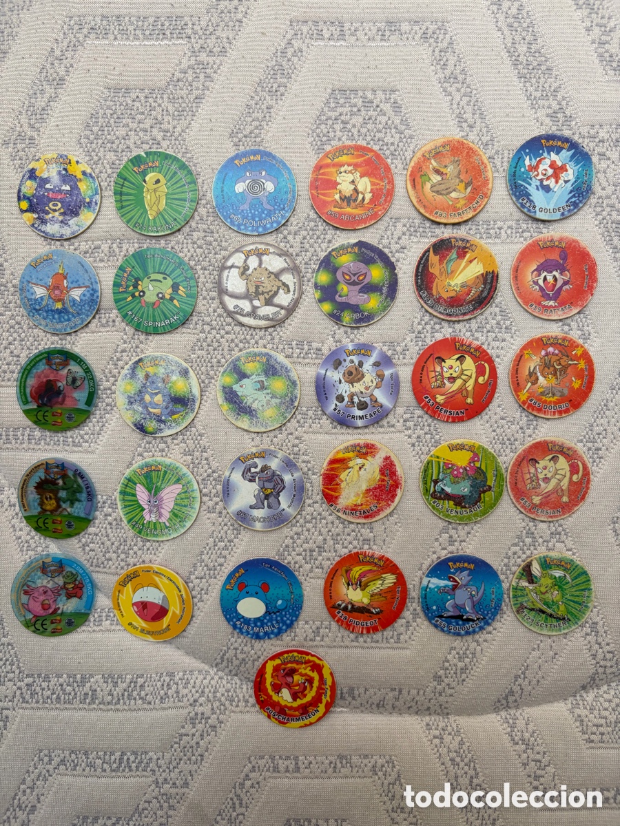 Juguetes antiguos y Juegos de colecci&oacute;n: Lote de tazos pokemon 31 unidades