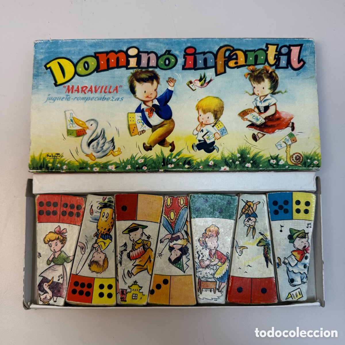 Juguetes antiguos y Juegos de colecci&oacute;n: Juego de mesa. Domin&oacute; infantil Maravilla. Juguete rompecabezas a&ntilde;os 50.