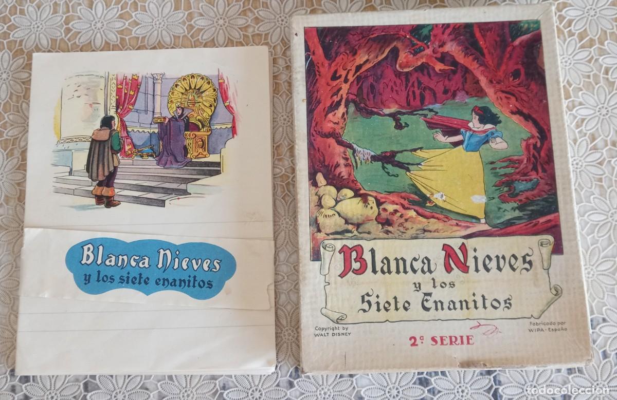 Juguetes antiguos y Juegos de colecci&oacute;n: Antigua caja Blanca Nieves con 10 cartas de Blancanieves y los siete enanitos Walt Disney 2&ordf; serie