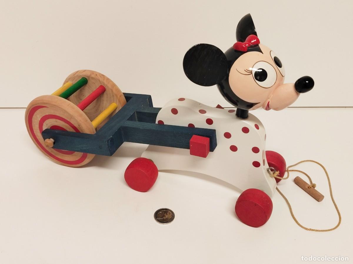 Juguetes antiguos y Juegos de colecci&oacute;n: Juego de arrastre vintage de madera. Minnie Mouse. Vila Soldevila-Walt Disney. M&aacute;s regalo