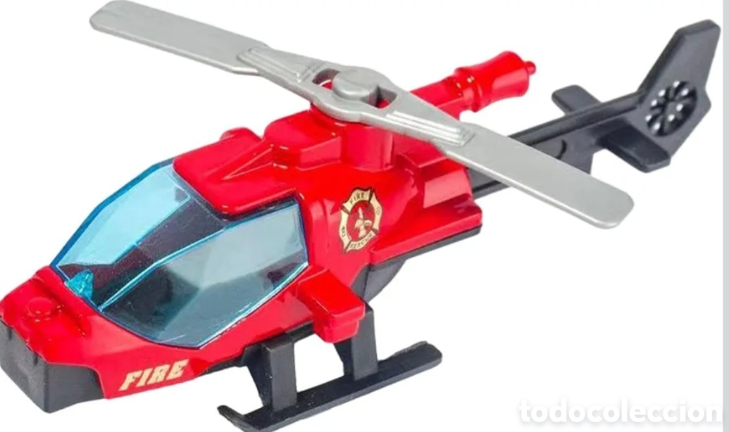 Juguetes antiguos y Juegos de colecci&oacute;n: Juguete Helic&oacute;ptero Bombero, marca Kokiya