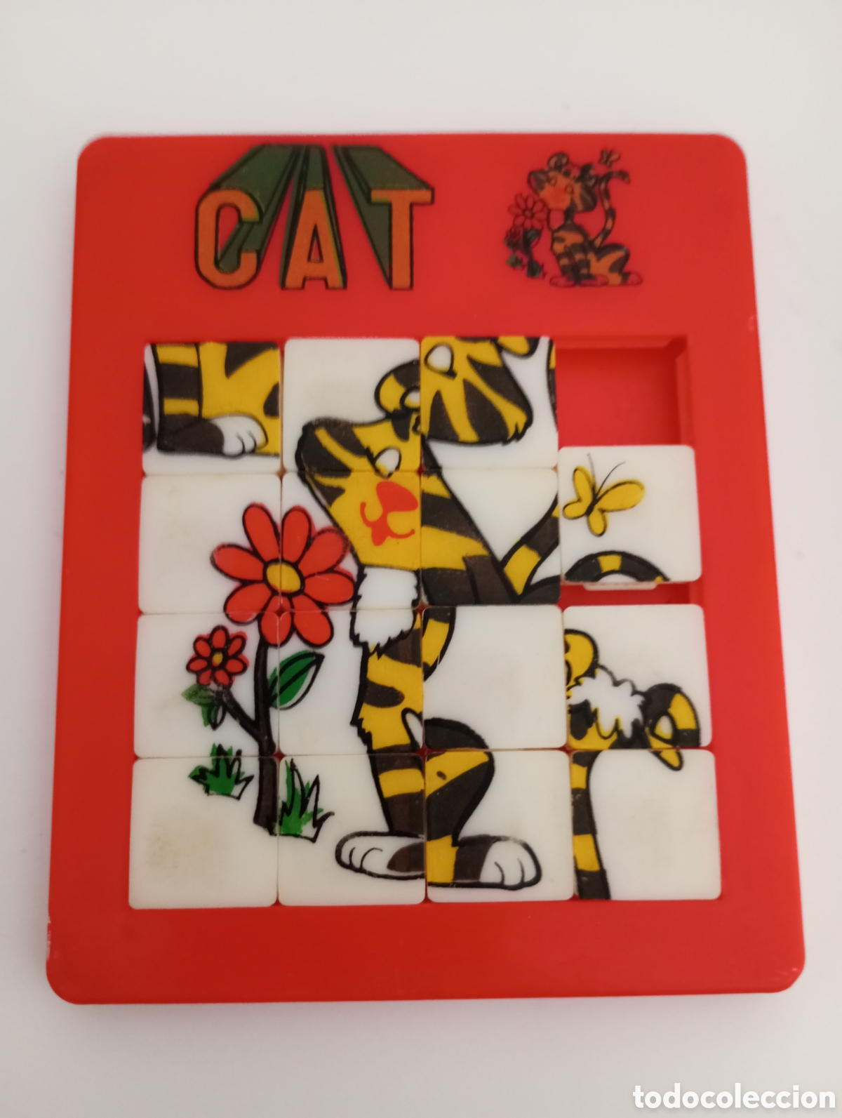 Juguetes antiguos y Juegos de colecci&oacute;n: Rompecabezas deslizante Cat pl&aacute;stico duro a&ntilde;os 70