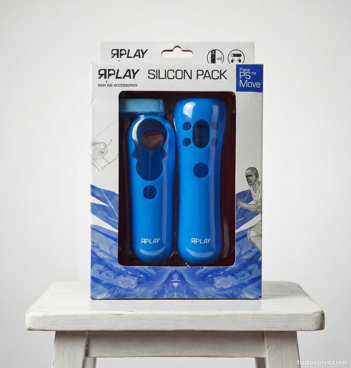 Juguetes antiguos y juegos de colecci&oacute;n: Pack de 2 Fundas de Silicona para PS Move RIPLAY Azul Clave 0022