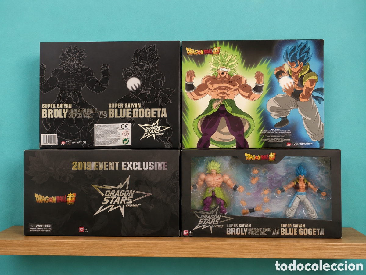 Juguetes antiguos y juegos de colecci&oacute;n: Figuras articuladas de Bandai Dragon Stars Series que incluye a Broly y Super Saiyan Blue Gogeta.
