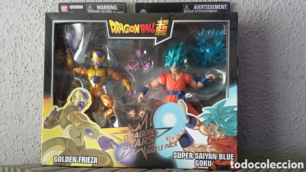 Juguetes antiguos y juegos de colecci&oacute;n: Pack de 2 figuras Drag&oacute;n Ball Golden Frieza Super Saiyan Blue Goku