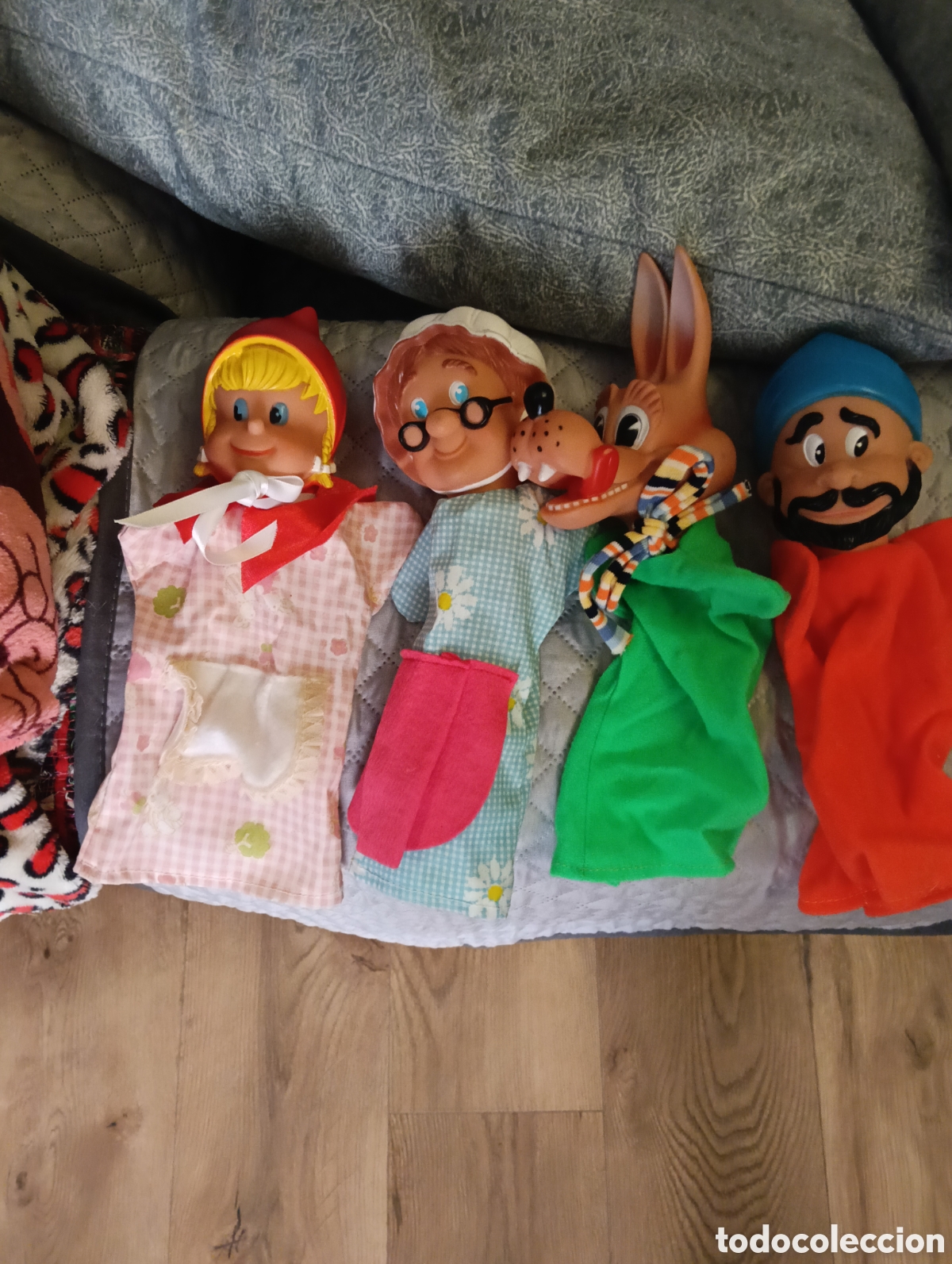 Juguetes antiguos y juegos de colecci&oacute;n: Lote Marionetas Gui&ntilde;ol Caperucita Roja Famosa A&ntilde;os 70 80 Antiguo