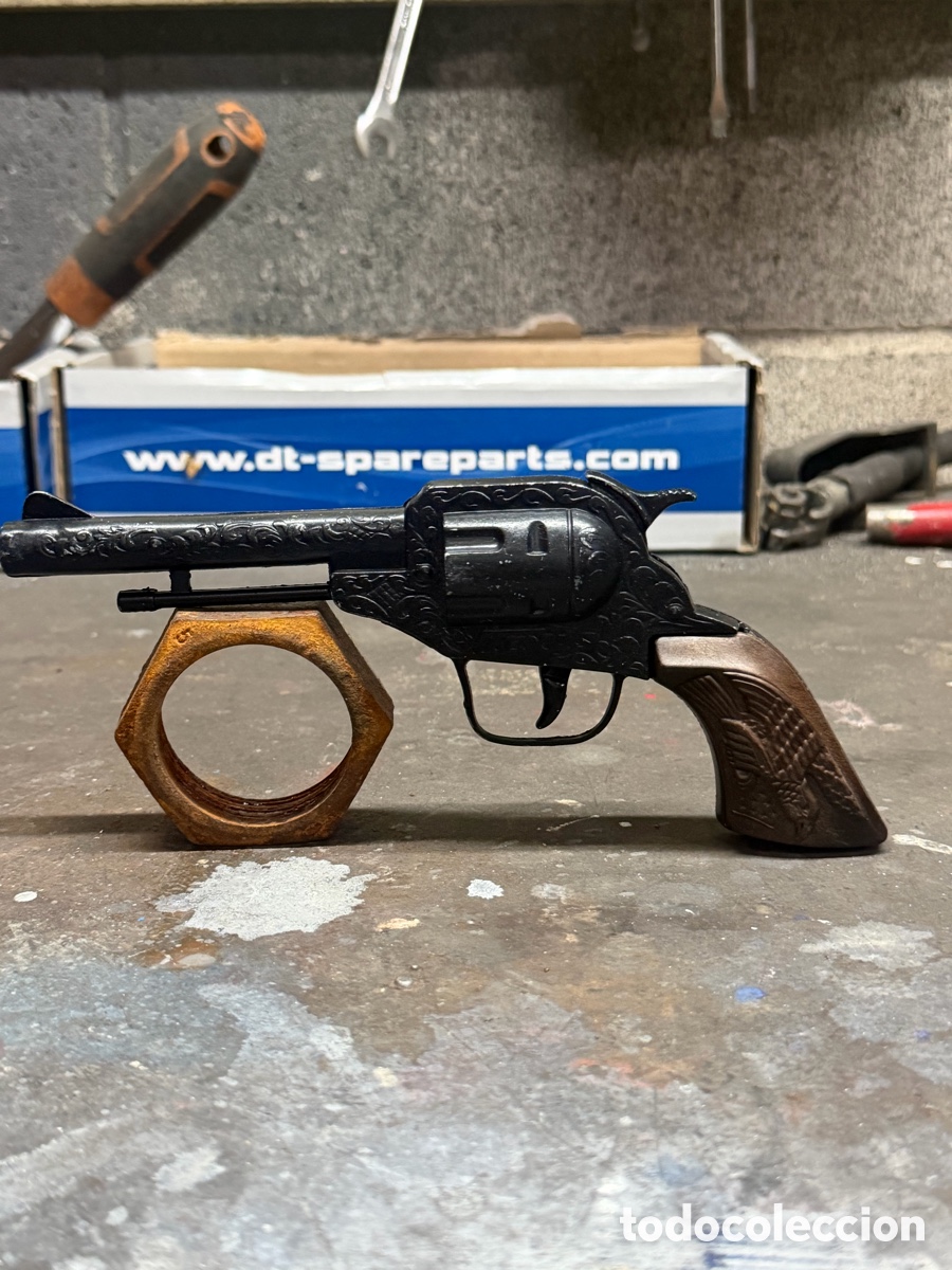 Juguetes antiguos y juegos de colecci&oacute;n: Pistola juguete redondo modelo texas Made In Spain a&ntilde;os 80