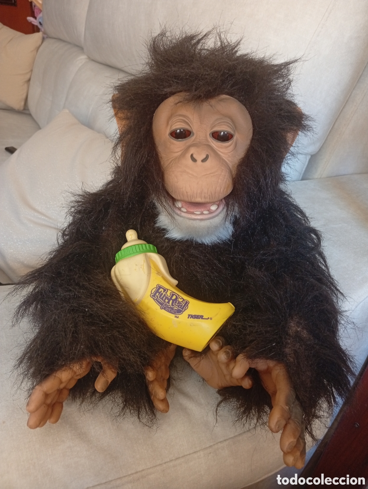 Brinquedos antigos e Jogos de cole&ccedil;&atilde;o: MU&Ntilde;ECO MONO CHIMPANCE CUDDLE CHIMP FURREAL FRIENDS HASBRO ABRAZOS CON BIBERON PLATANO
