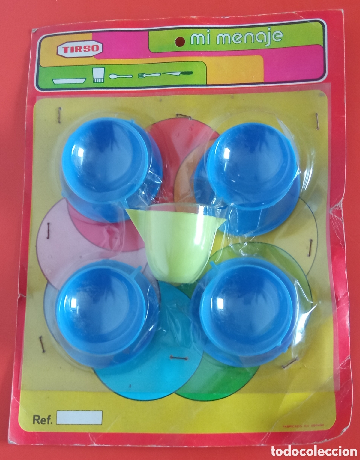 Juguetes antiguos y juegos de colecci&oacute;n: CACHARRITOS MENAJE TAZAS.TIRSO 70'S.BLISTER SIN ABRIR.