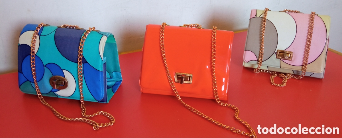 Juguetes antiguos y juegos de colecci&oacute;n: RESERVADO.LOTE DE 36 BOLSOS/BOLSITOS ASA CADENA INFANTIL ESTAMPADOS SURTIDOS.NACIONAL 70'S.NUEVOS.