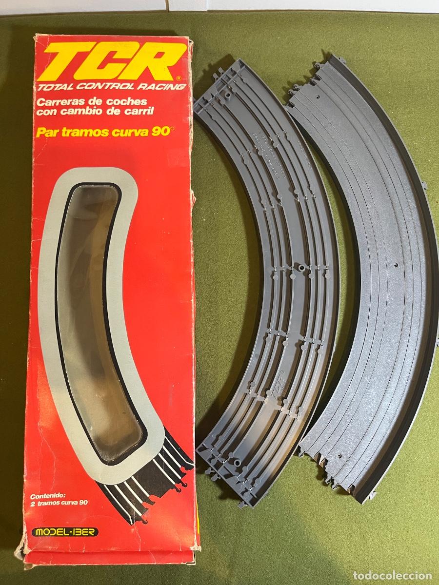 Brinquedos antigos e Jogos de cole&ccedil;&atilde;o: TCR Model-Iber Ref. Curvas 90&ordm; con caja original &ndash; Pareja de curvas para Total Control Racing &ndash; Slot