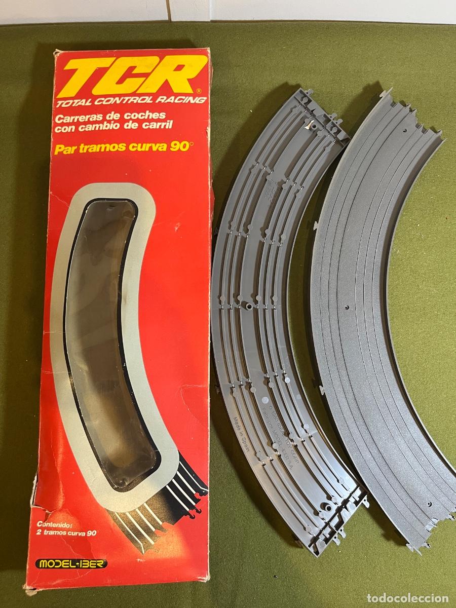 Brinquedos antigos e Jogos de cole&ccedil;&atilde;o: TCR Model-Iber Ref. Curvas 90&ordm; con caja original &ndash; Pareja de curvas para Total Control Racing &ndash; Slot