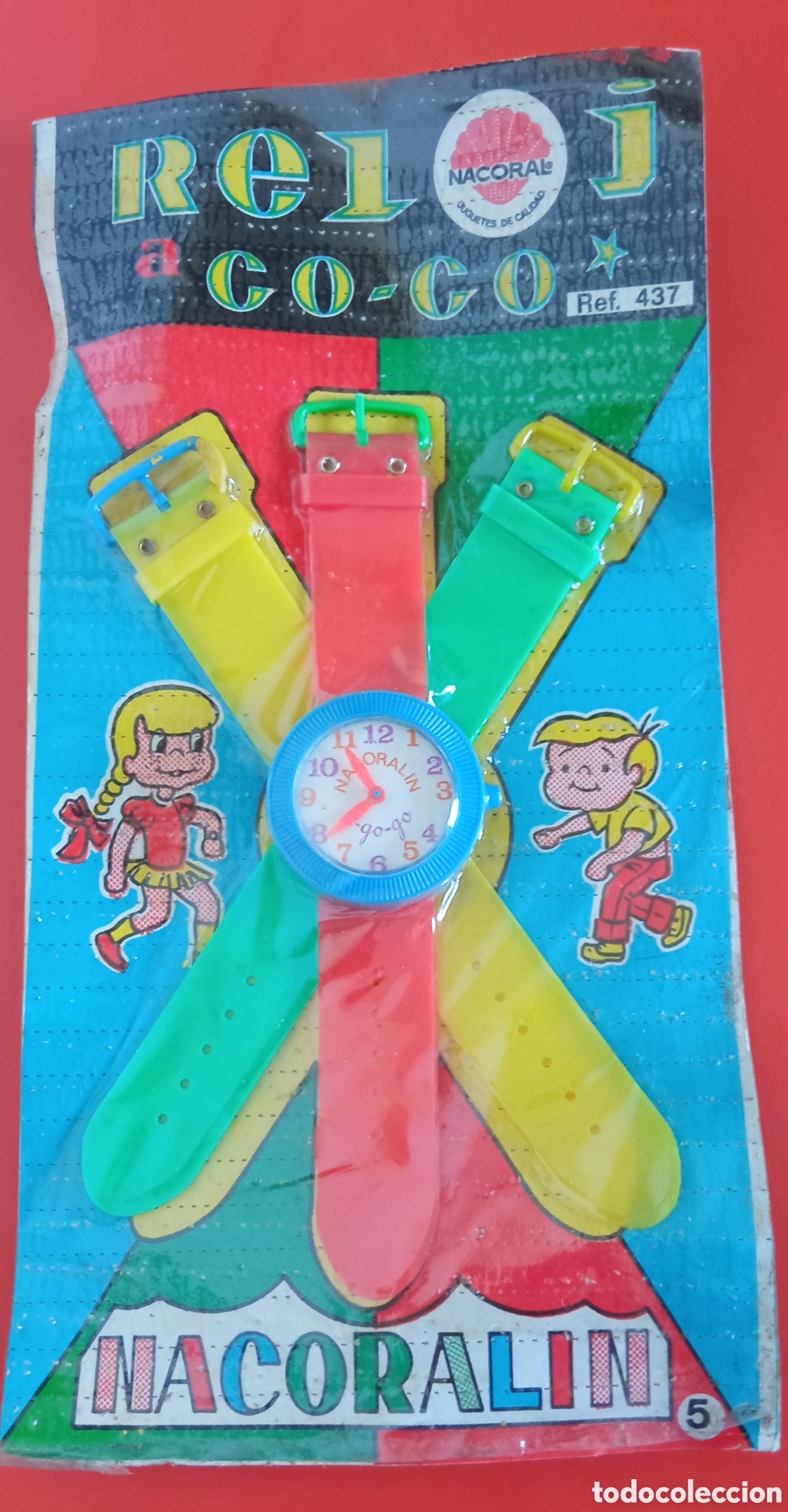 Juguetes antiguos y juegos de colecci&oacute;n: RELOJ GO-GO PULSERA GIGANTE NACORALIN.NACORAL 70'S.BLISTER SIN ABRIR.