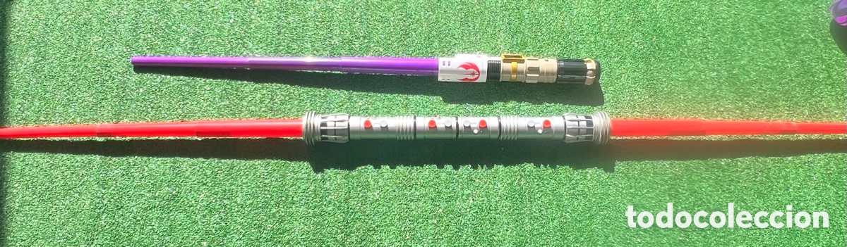 Juguetes antiguos y juegos de colecci&oacute;n: Lote 2 Sables de Luz Star Wars Hasbro Original Darth Vader Mace Windu Lightsaber