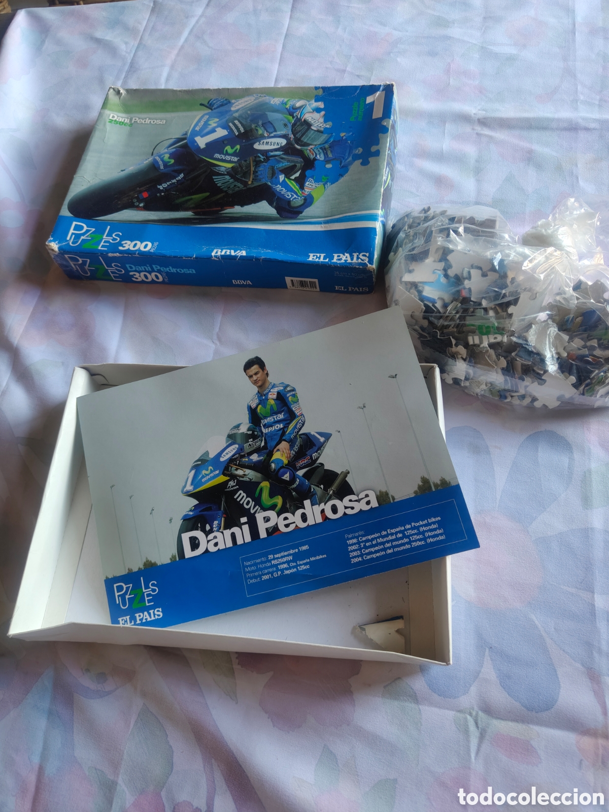 Juguetes antiguos y juegos de colecci&oacute;n: Puzzle 300 piezas Dani Pedrosa El Pa&iacute;s BBVA MotoGP completo con caja original y l&aacute;mina