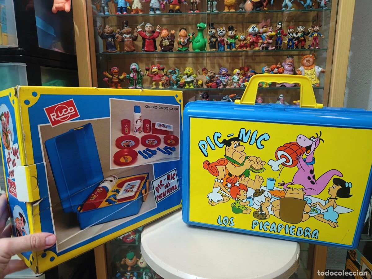 Juguetes antiguos y juegos de colecci&oacute;n: Ocasion coleccionistas ! Maletin Set Pic-nic a&ntilde;os 80 marca Rico Los Picapiedra a estrenar !
