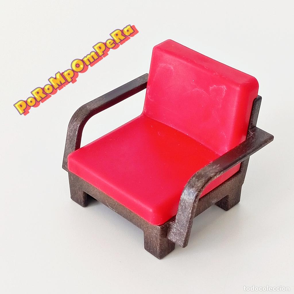 Juguetes antiguos y juegos de colecci&oacute;n: PLAYMOBIL SILL&Oacute;N O BUTACA ROJA MUEBLE MOBILIARIO SAL&Oacute;N SALA DE ESTAR CASA CG6E