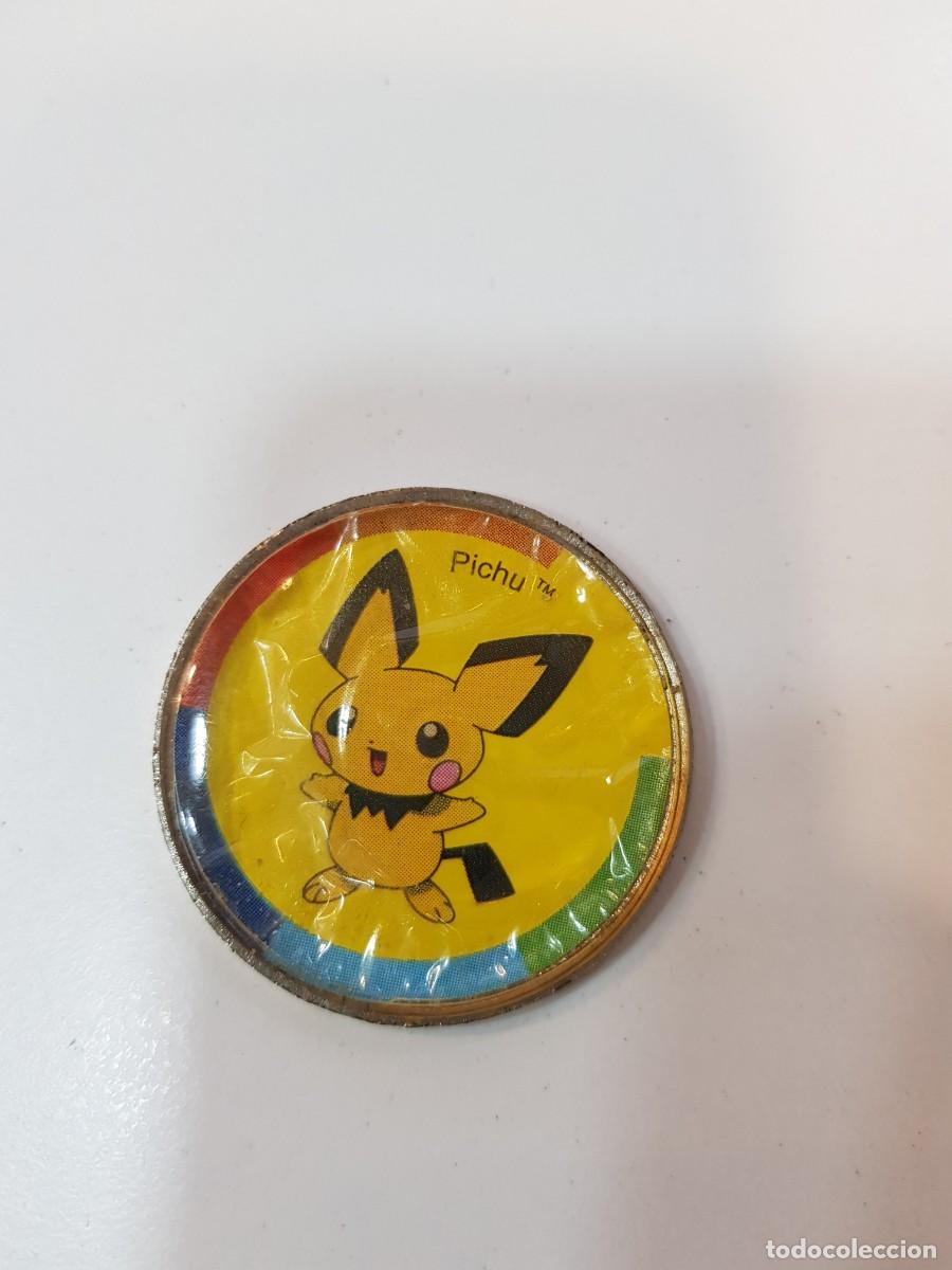 Juguetes antiguos y juegos de colecci&oacute;n: Moneda metalica tipo tazo Pokemon 2001 Pichu