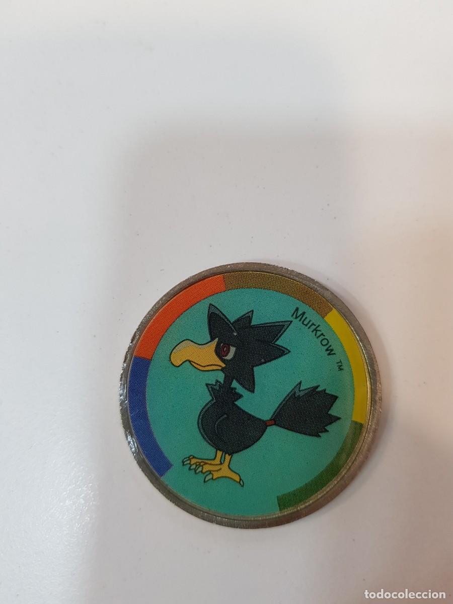 Juguetes antiguos y juegos de colecci&oacute;n: Moneda metalica tipo tazo Pokemon 2001 Murkrow