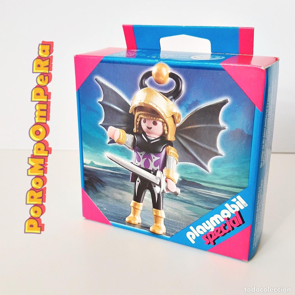 Juguetes antiguos y juegos de colecci&oacute;n: PLAYMOBIL SPECIAL 4696 GUERRERO MEDIEVAL DRAG&Oacute;N PR&Iacute;NCIPE ALAS CASCO ESPADA