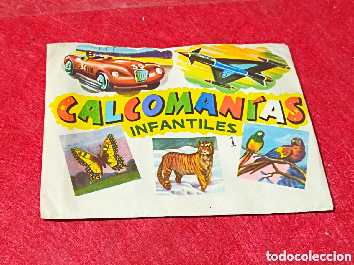 Juguetes antiguos y juegos de colecci&oacute;n: Antiguo sobre calcoman&iacute;as infantiles 1 SIN ABRIR