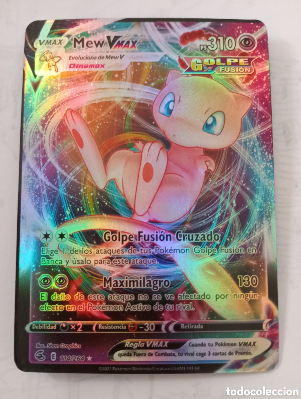 Juguetes antiguos y juegos de colecci&oacute;n: Carta Pok&eacute;mon TCG de men VMax golpe fusi&oacute;n 114/364 ultra rara