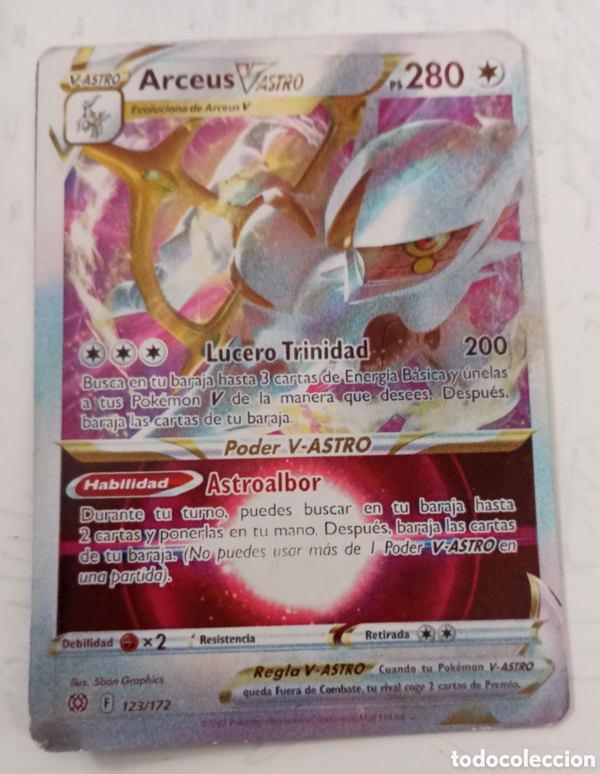 Jouets Anciens et Jeux de collection: Carta Pok&eacute;mon arceus Vastro 280evolucion de arceus V lucero trinidad 200