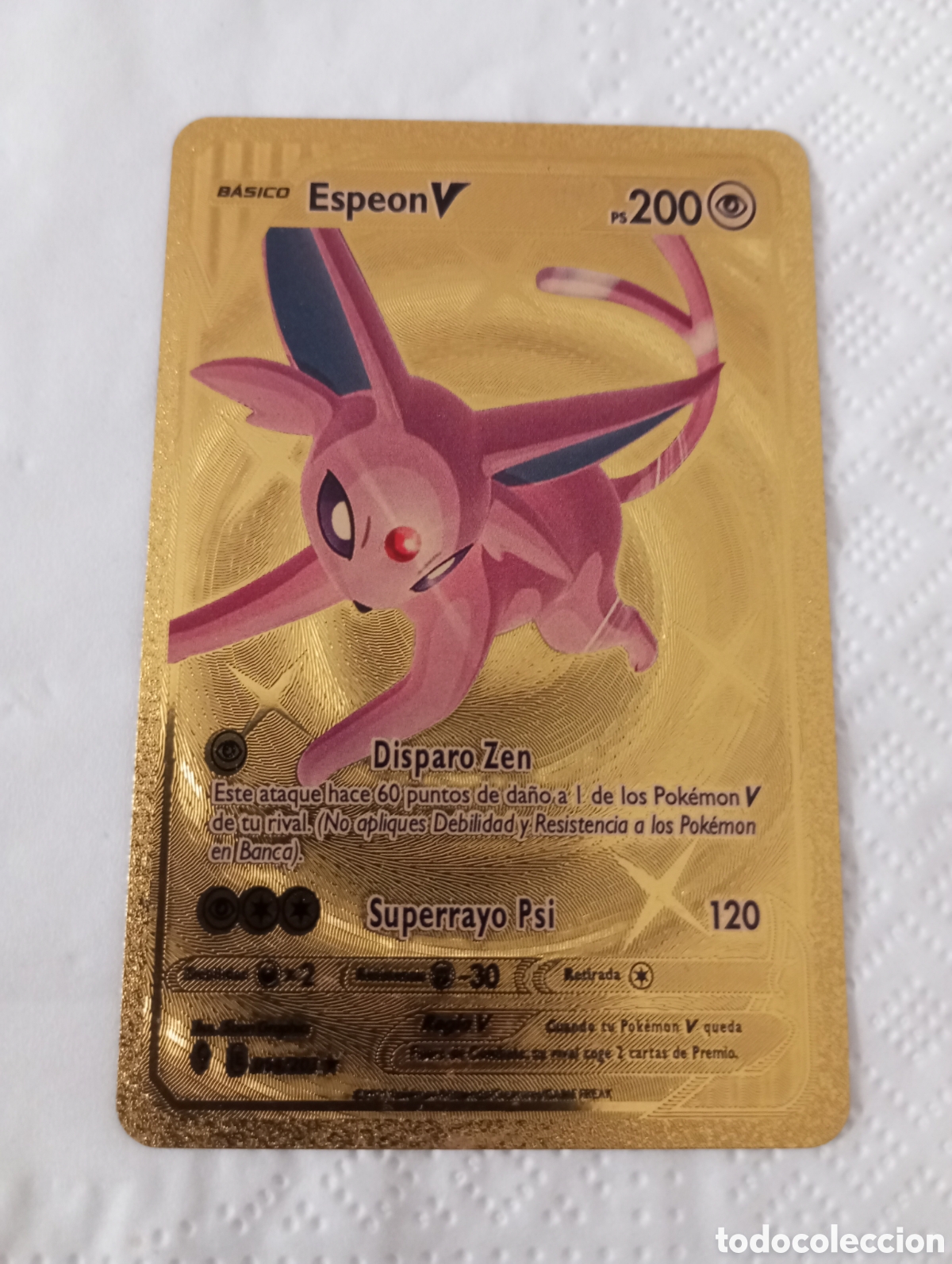Jouets Anciens et Jeux de collection: Carta Pok&eacute;mon edici&oacute;n dorada 200 ps dispar&oacute; zen y superrayo Psi 120