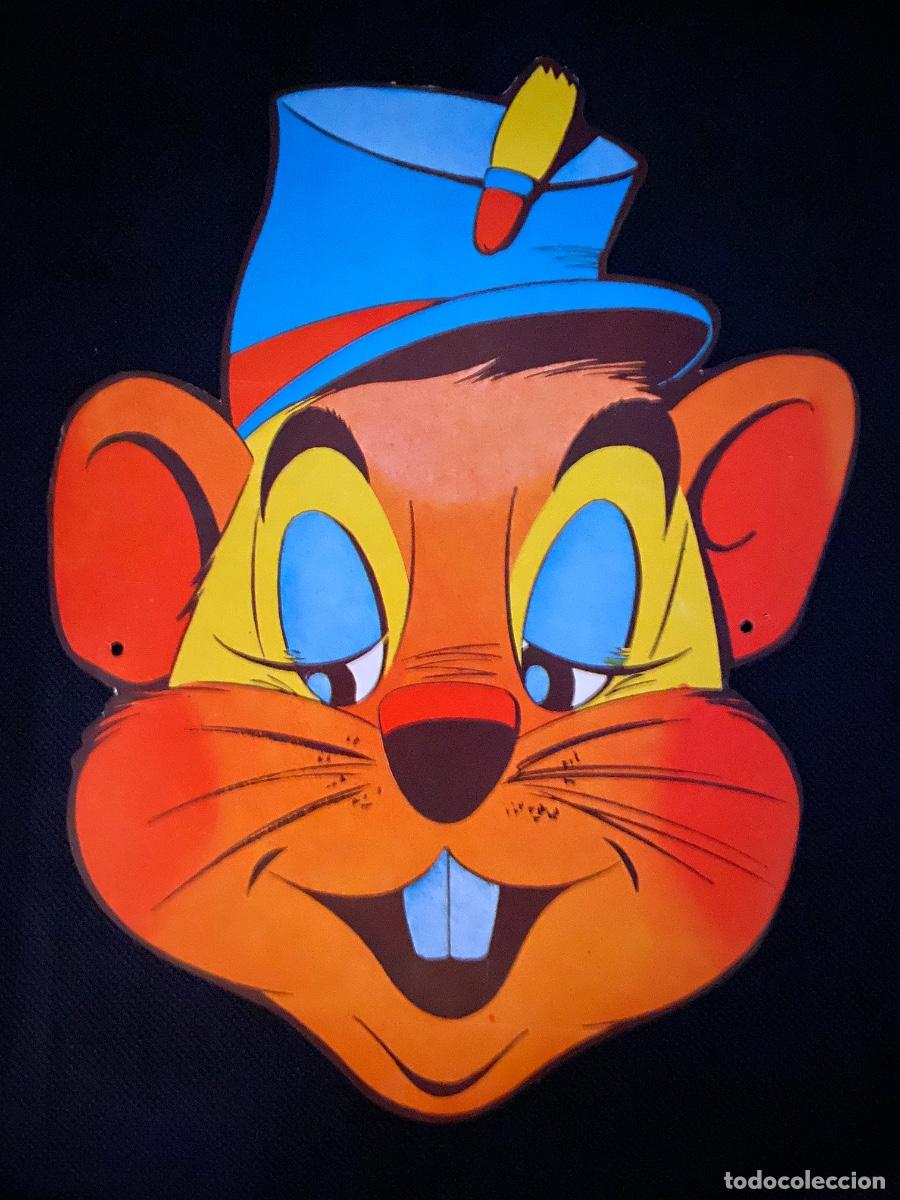 Juguetes antiguos y juegos de colecci&oacute;n: ANTIGUA CARETA DE CARTON &ldquo; RATON CIRCO &ldquo; DISNEY - CON SUS GOMAS