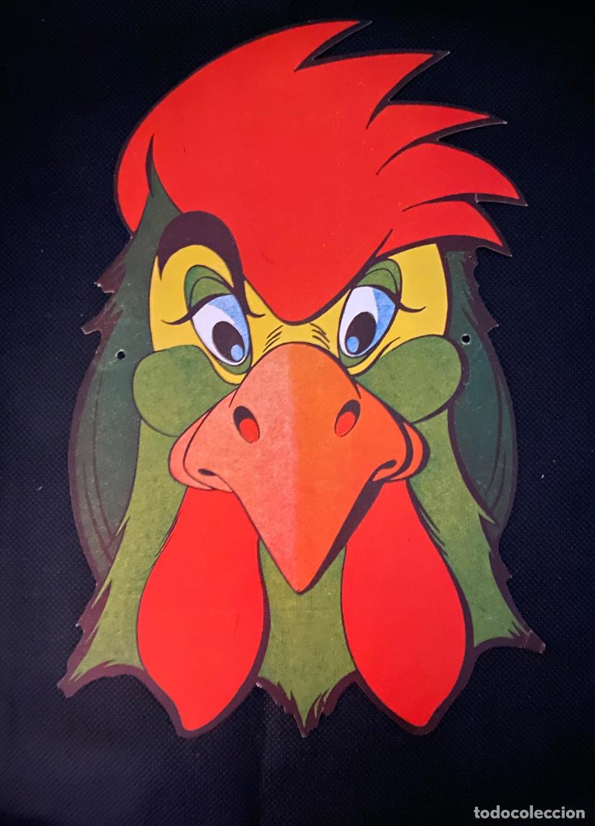 Juguetes antiguos y juegos de colecci&oacute;n: ANTIGUA CARETA DE CARTON &ldquo; GALLO &ldquo; - CON SUS GOMAS
