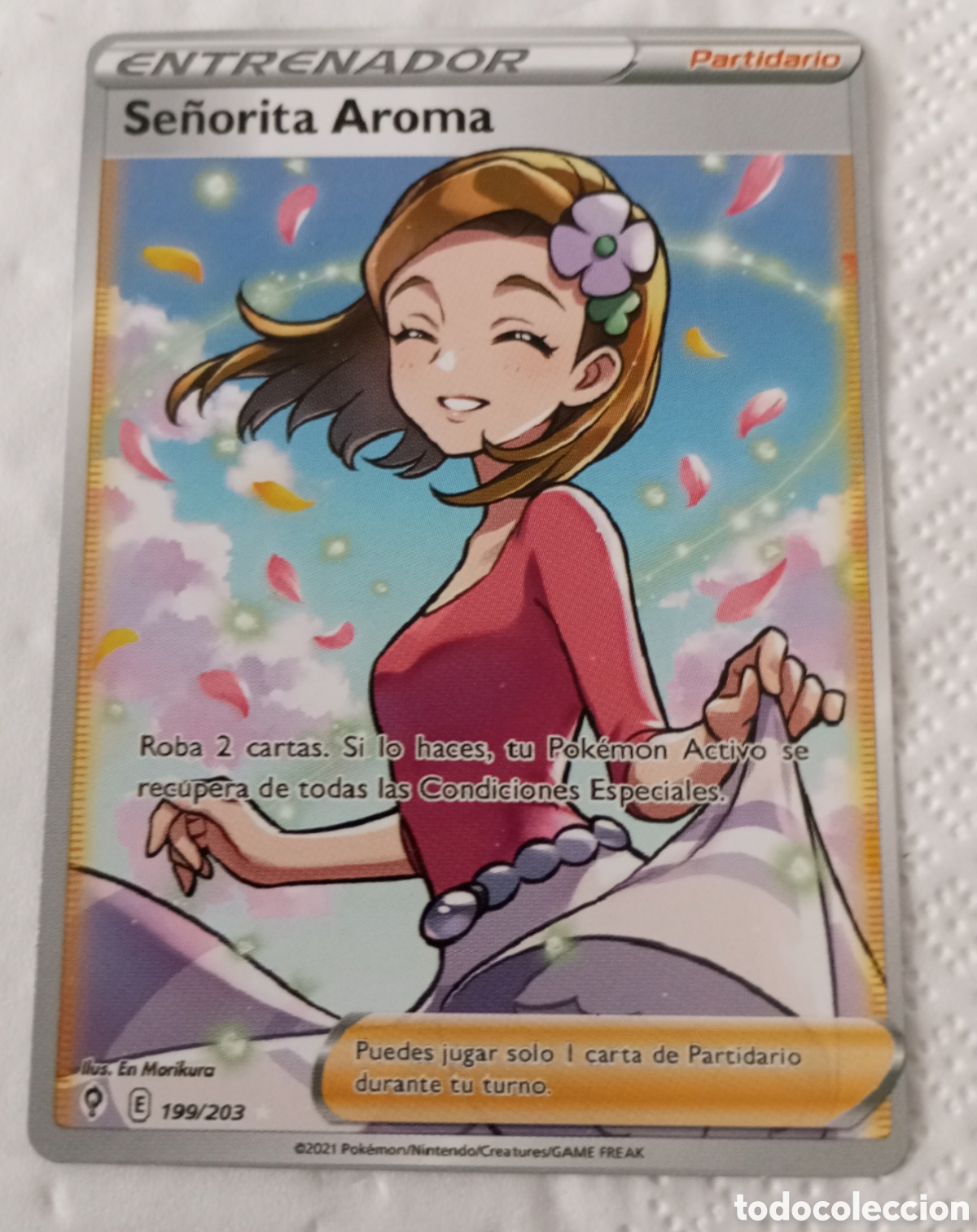 Juguetes antiguos y juegos de colecci&oacute;n: Carta Pok&eacute;mon se&ntilde;orita aroma partidario