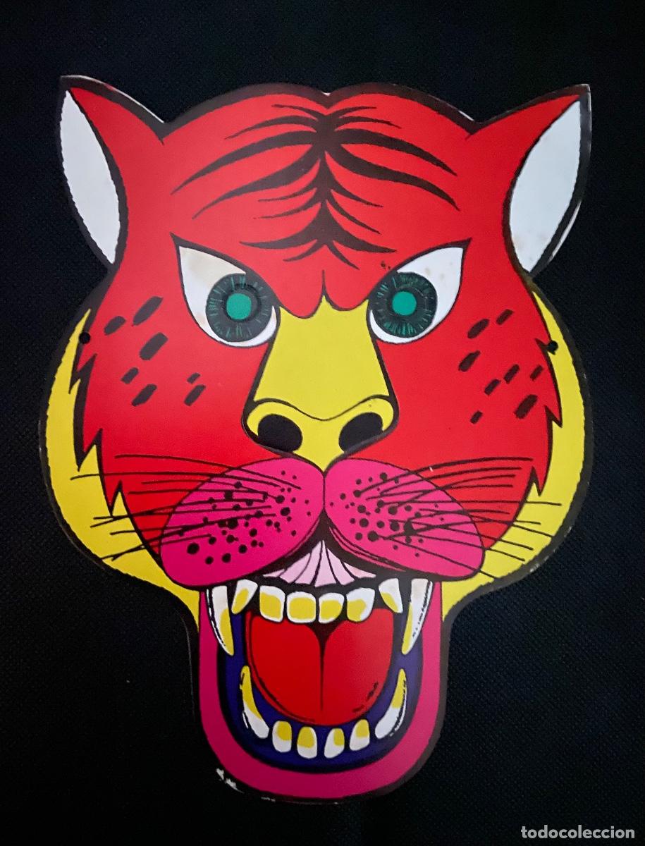 Juguetes antiguos y juegos de colecci&oacute;n: ANTIGUO CARETA DE CARTON &ldquo; TIGRE &ldquo; - CON SUS GOMA
