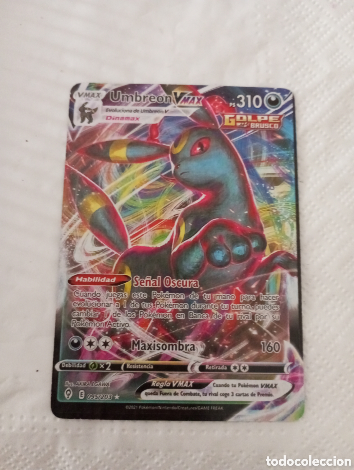Juguetes antiguos y juegos de colecci&oacute;n: Carta Pok&eacute;mon umbreon VMax 095/203