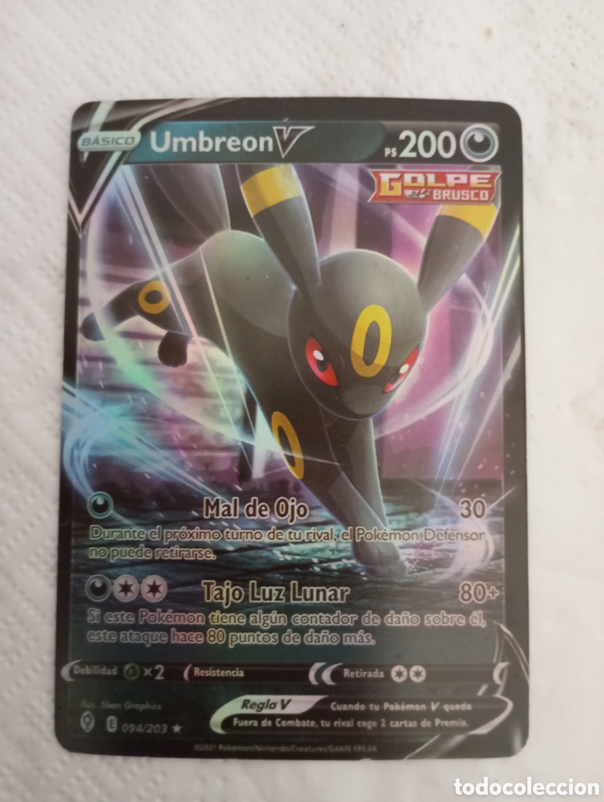Juguetes antiguos y juegos de colecci&oacute;n: Carta Pok&eacute;mon umbreon V rareza ultra rara 200 ps