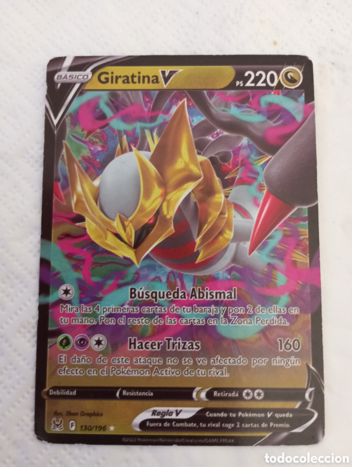Juguetes antiguos y juegos de colecci&oacute;n: Carta Pok&eacute;mon giratina V ps 220 130/196