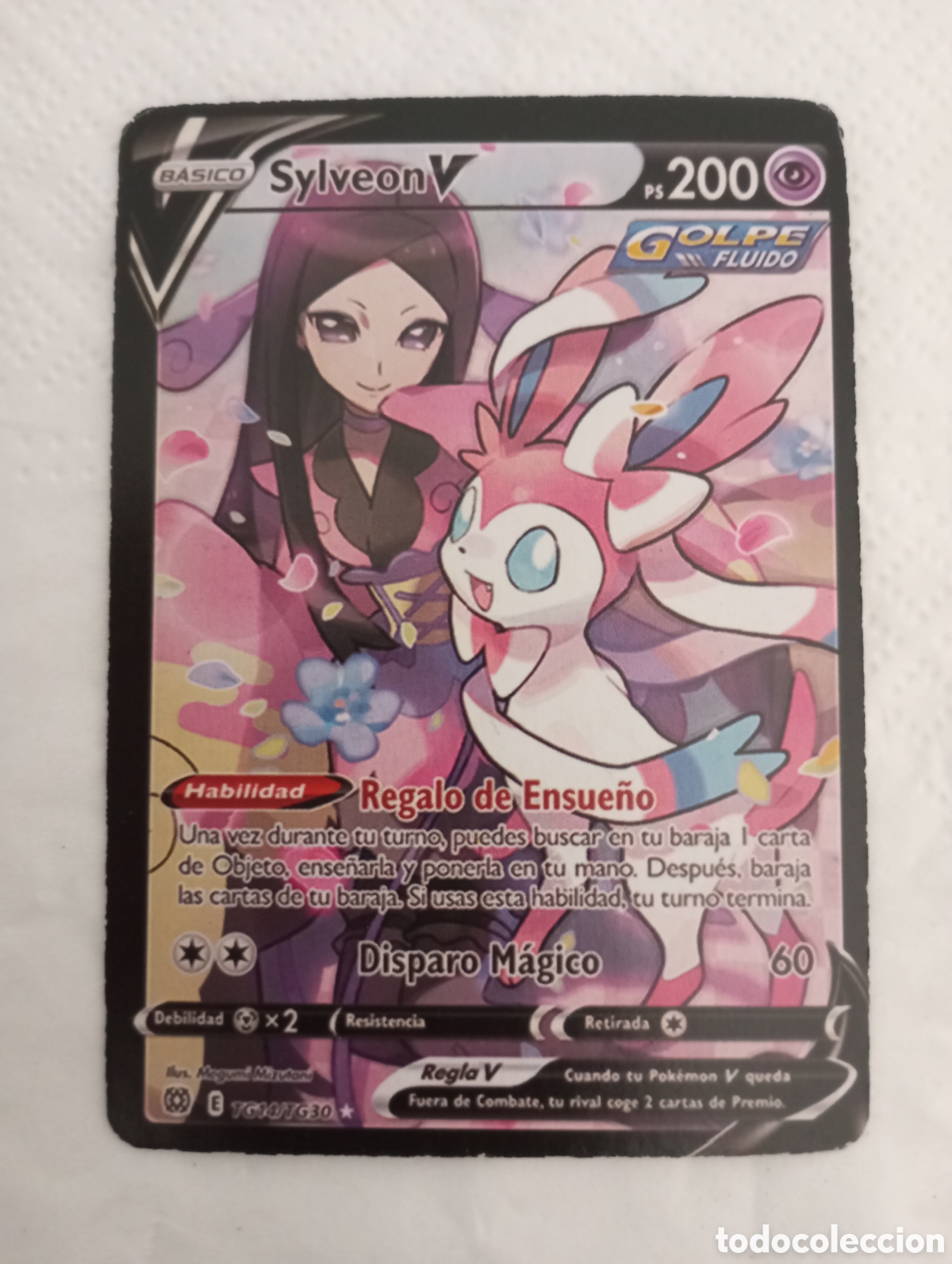 Jouets Anciens et Jeux de collection: Carta Pok&eacute;mon silveon V ps 200 golpe fluido tg 14 /tg 30