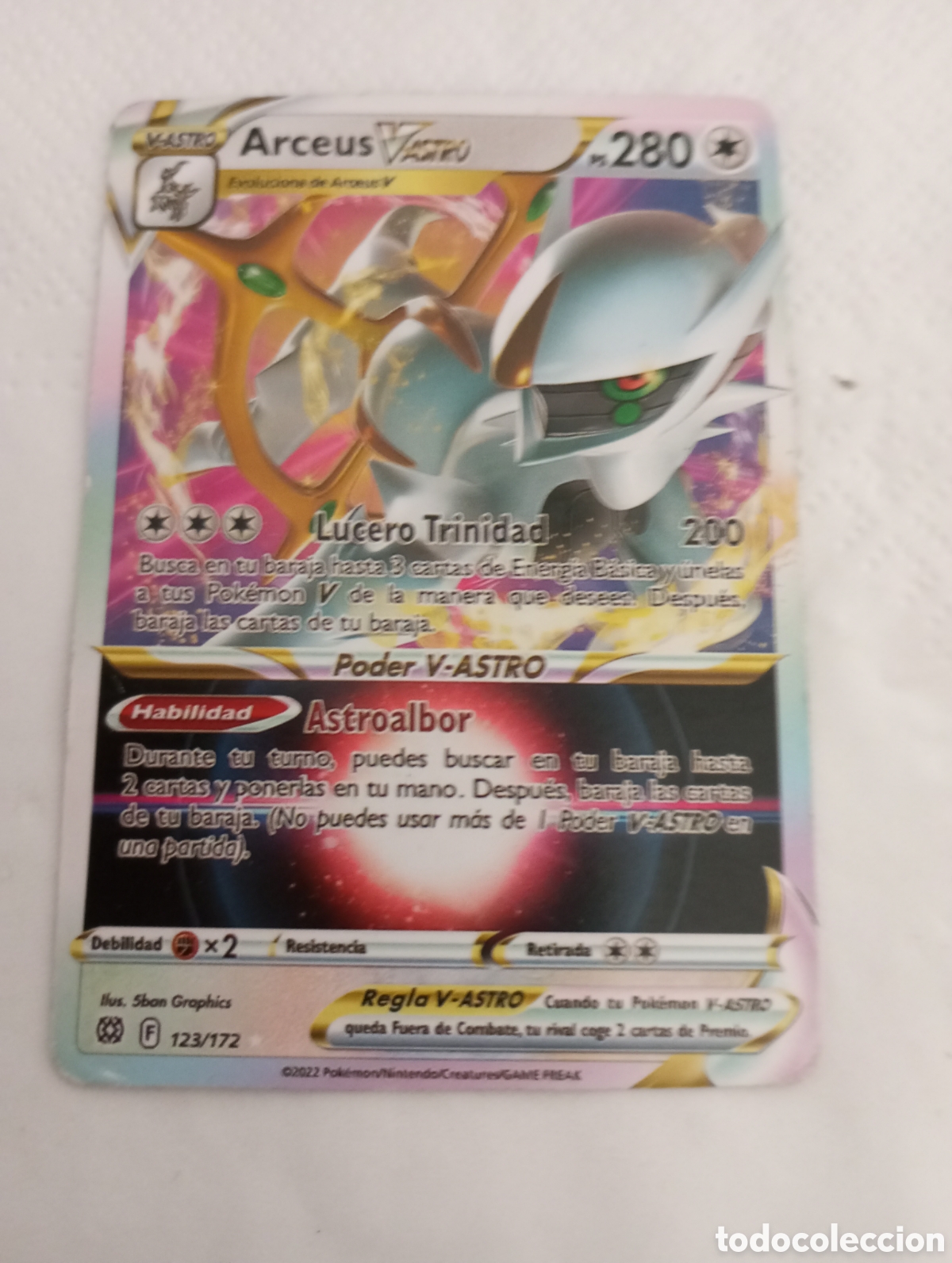 Juguetes antiguos y juegos de colecci&oacute;n: Carta Pok&eacute;mon arceus Vastro ps 280 123/172 poder v astro