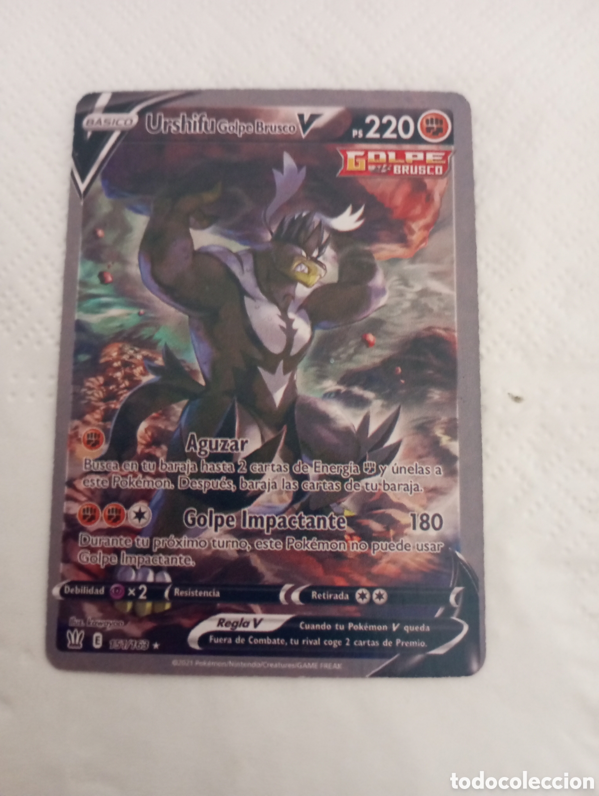 Juguetes antiguos y juegos de colecci&oacute;n: Carta Pok&eacute;mon urshifu golpe brusco ps 220 151/163