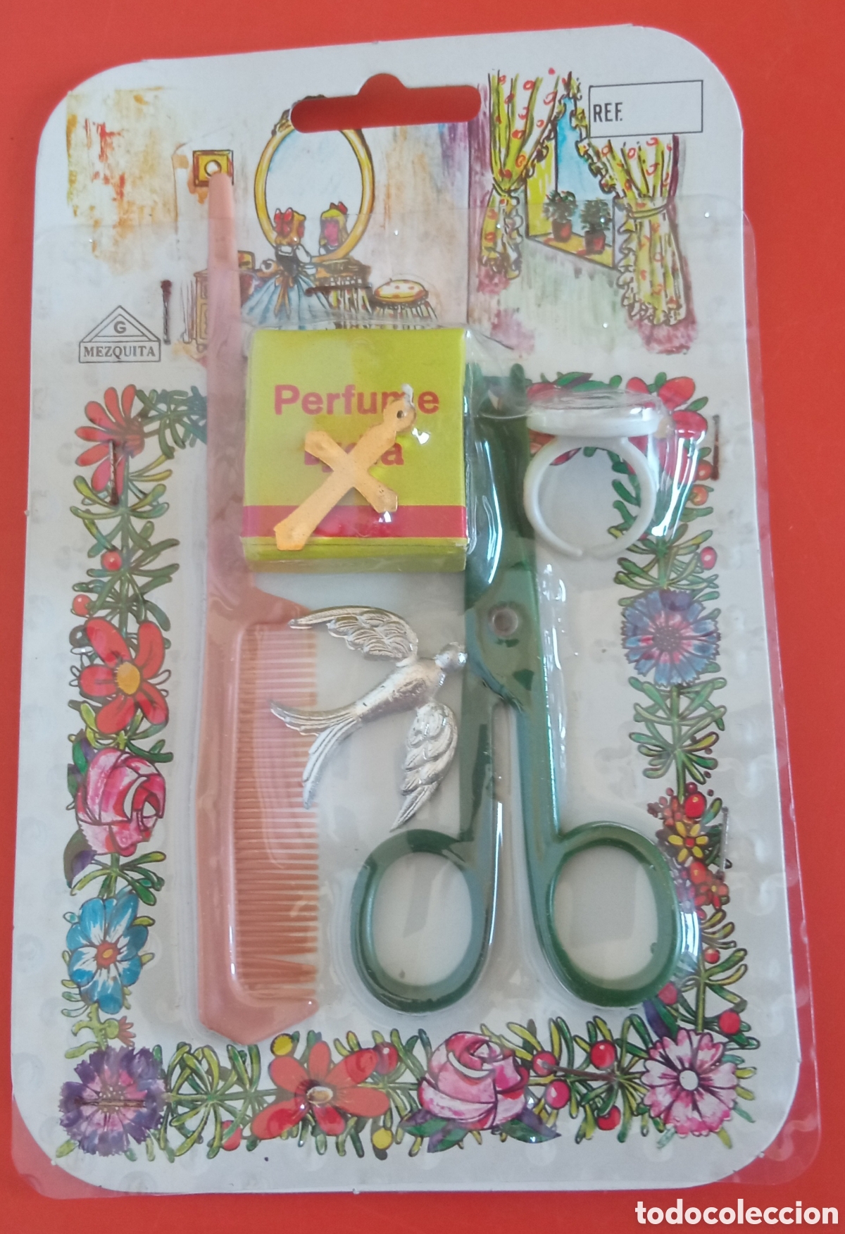 Juguetes antiguos y juegos de colecci&oacute;n: MINI BLISTER ASEO - TIJERAS.JUGUETES MEZQUITA 60'S.SIN ABRIR.