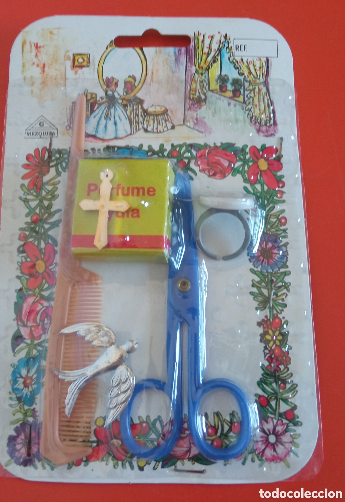 Juguetes antiguos y juegos de colecci&oacute;n: MINI BLISTER ASEO - TIJERAS.JUGUETES MEZQUITA 60'S.SIN ABRIR.