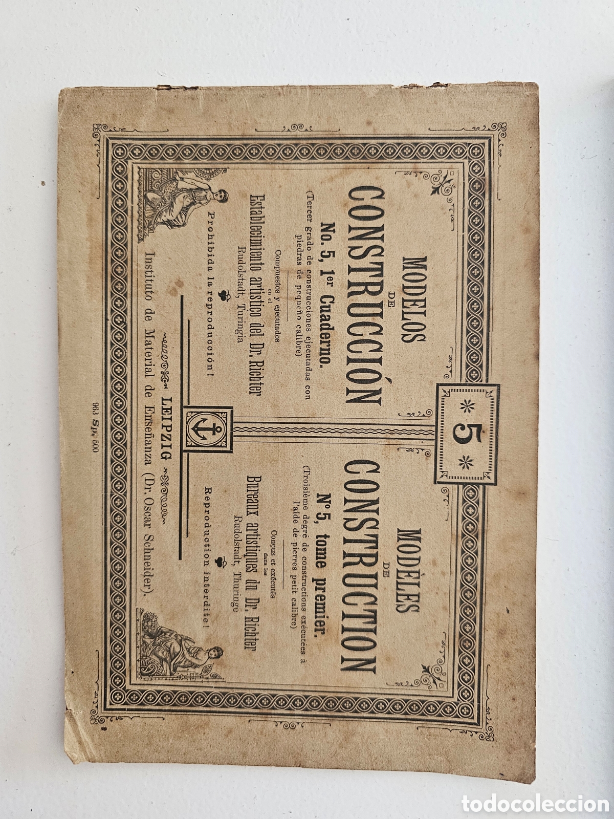 Juguetes antiguos y juegos de colecci&oacute;n: ​Antiguo Cuaderno de Modelos de Construcci&oacute;n N.&ordm; 5 (1er Cuaderno) - Dr. Richter (Juegos Anker / Pied