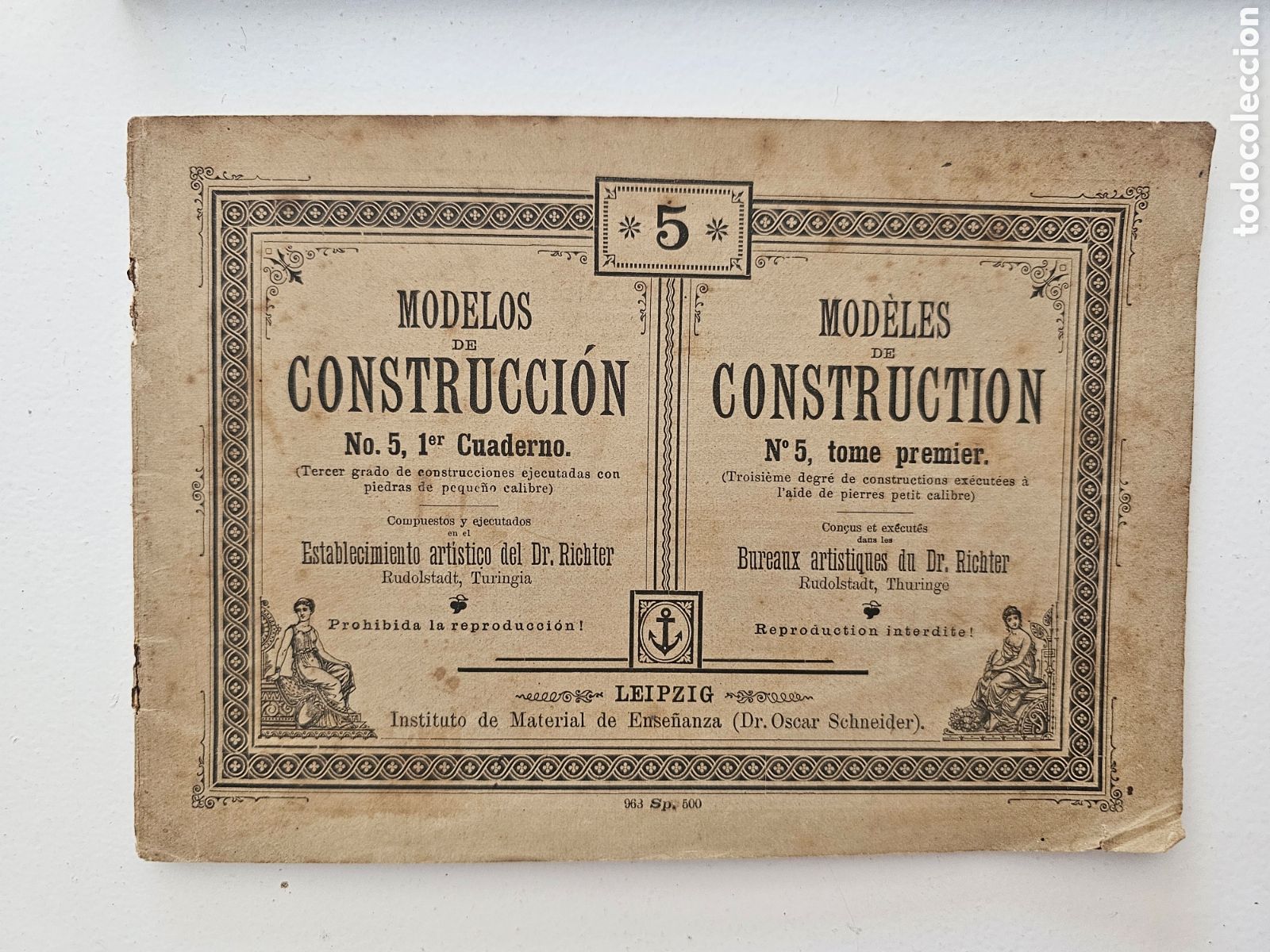 Juguetes antiguos y juegos de colecci&oacute;n: ​Antiguo Cuaderno de Modelos de Construcci&oacute;n N.&ordm; 5 (1er Cuaderno) - Dr. Richter (Juegos Anker / Pied