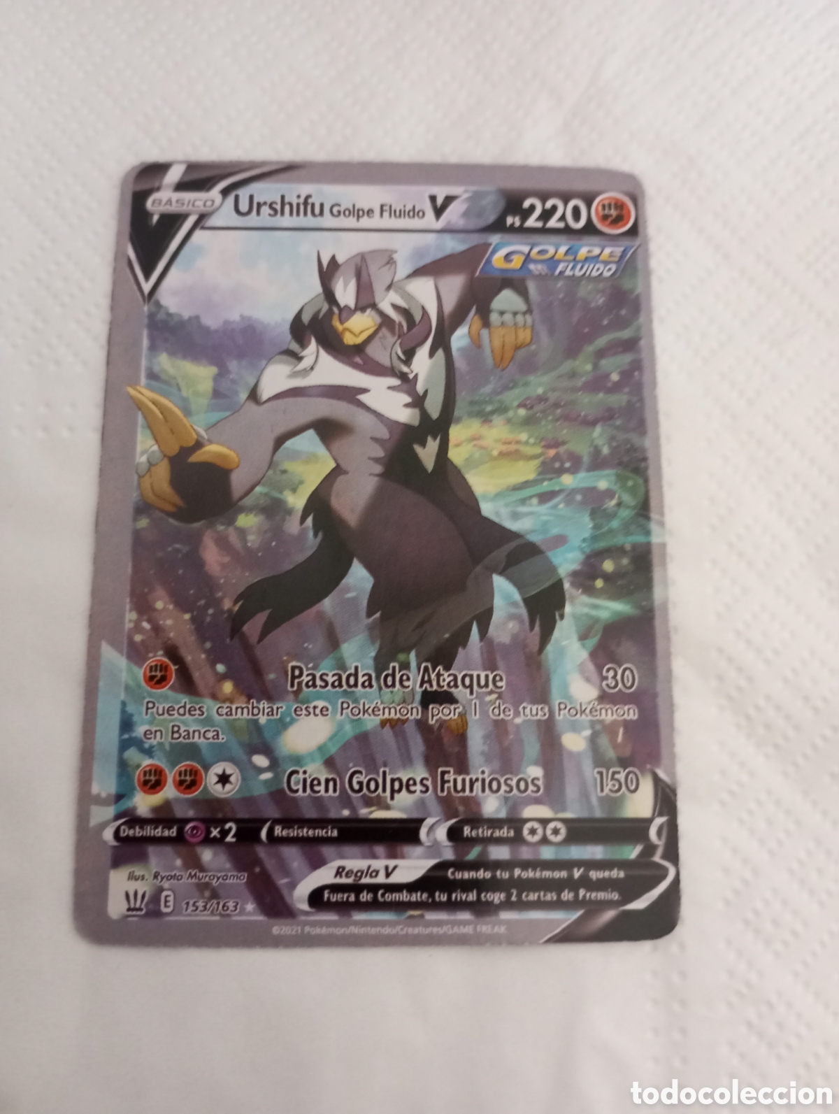 Juguetes antiguos y juegos de colecci&oacute;n: Carta Pok&eacute;mon urshifu golpe fluido V ps 220 153/163