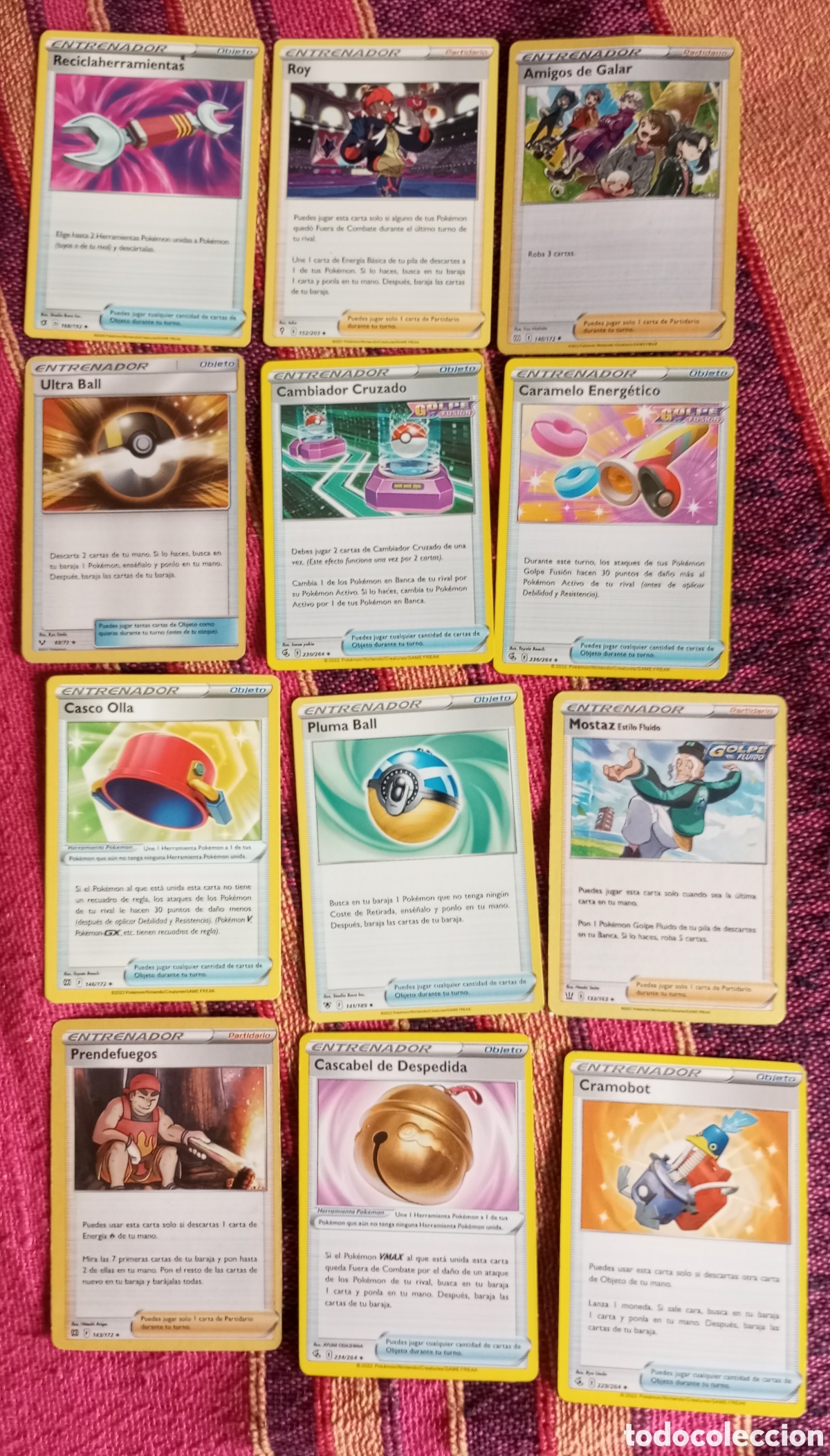 Juguetes antiguos y juegos de colecci&oacute;n: 12 cartas Pok&eacute;mon entrenador