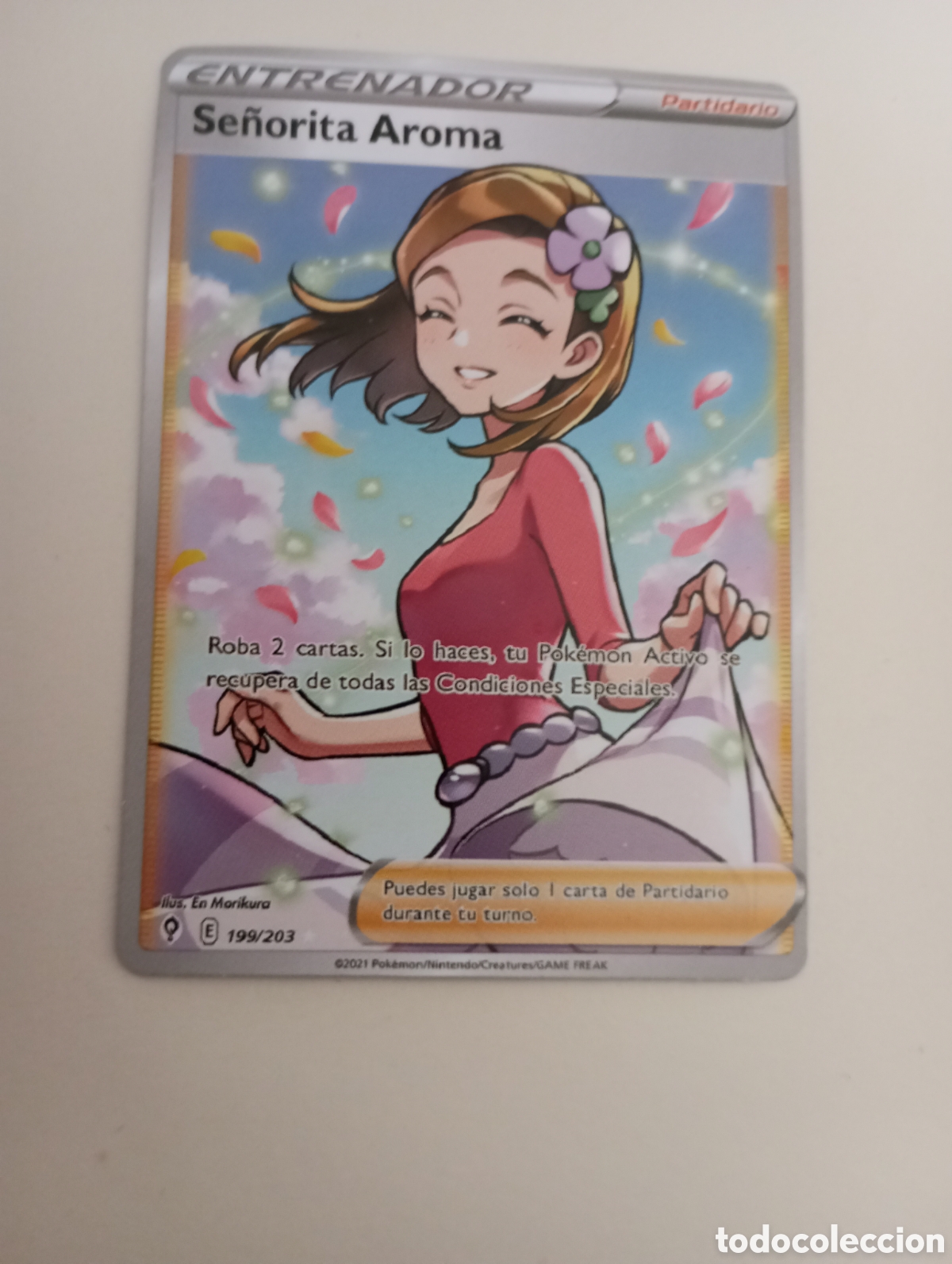 Juguetes antiguos y juegos de colecci&oacute;n: Carta Pok&eacute;mon se&ntilde;orita aroma entrenador partidario